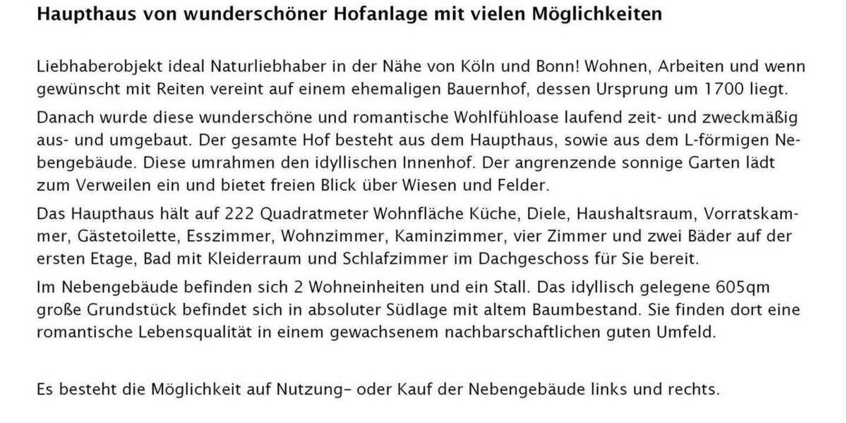 Bauernhaus, Landhaus Much Wellerscheid - 9 Zimmer, 222 m&sup2;, 517.000&euro; | Angebot:25757026