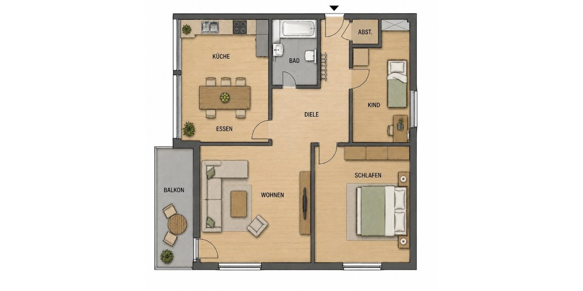 Etagenwohnung Bergneustadt - 3 Zimmer, 76 m&sup2;, 174.900&euro; | Angebot:27181323