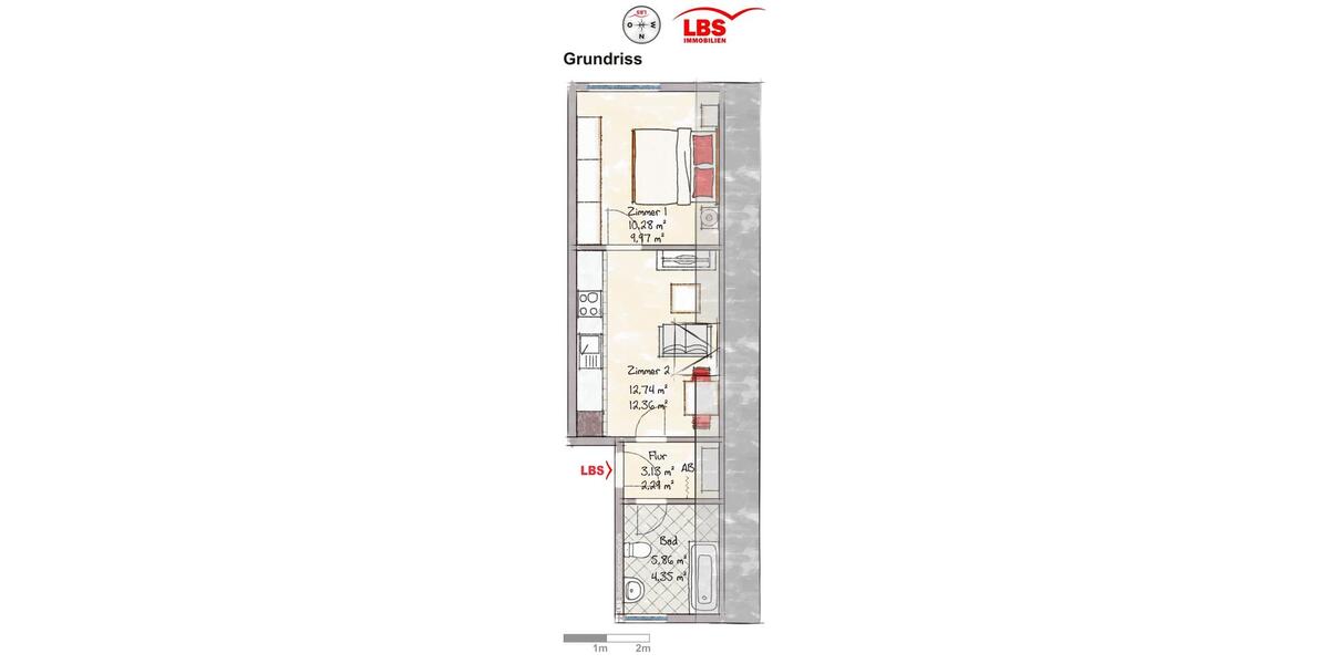 Dachgeschoßwohnung Lüdenscheid - 2 Zimmer, 30 m&sup2;, 221&euro; | Angebot:26479403