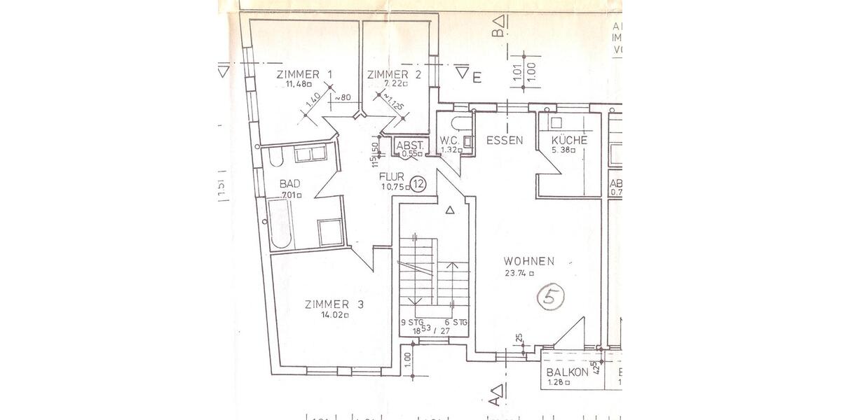 Etagenwohnung Lüdenscheid Staberg - 4 Zimmer, 82 m&sup2;, 610&euro; | Angebot:27595046