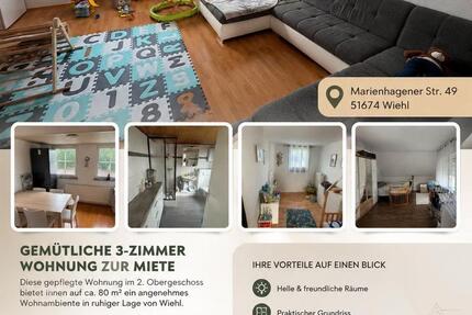 Wohnung Wiehl - 3 Zimmer, 80 m&sup2;, 600&euro; | Angebot:27584772