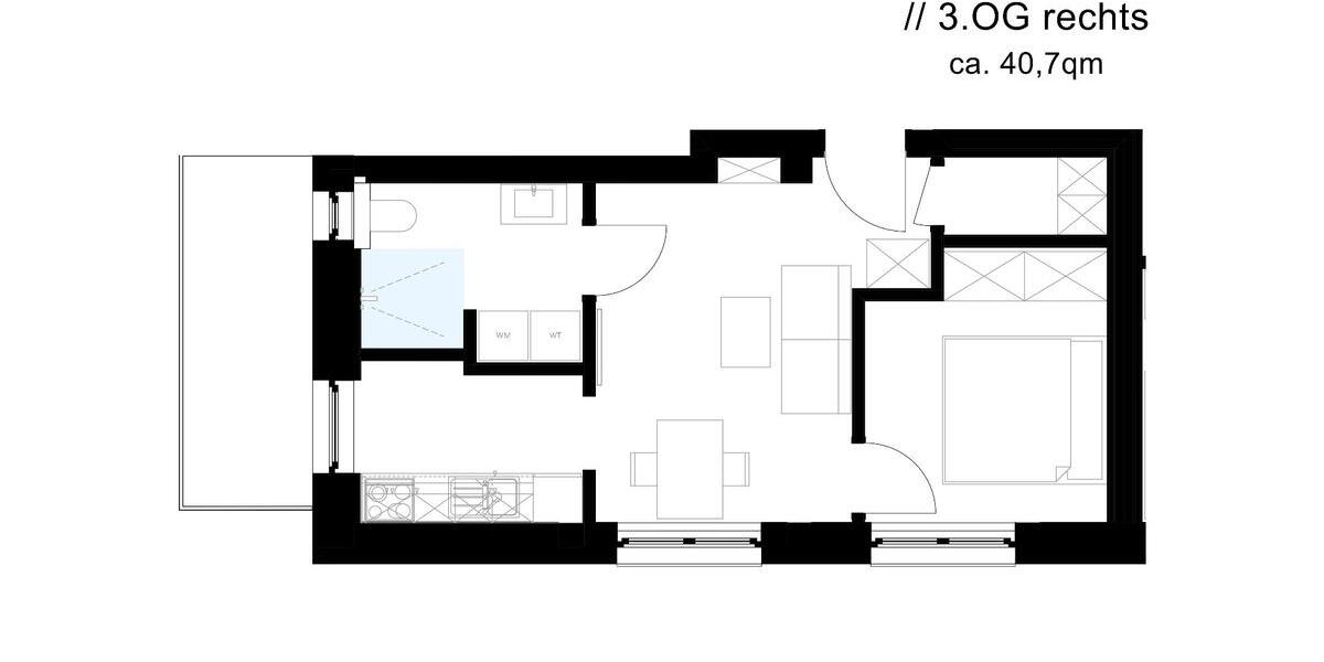 Etagenwohnung Olpe - 2 Zimmer, 37 m&sup2;, 511&euro; | Angebot:26148536