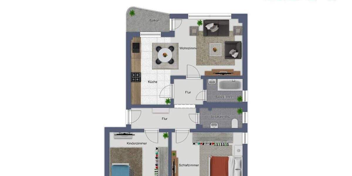 Etagenwohnung Radevormwald Innenstadt - 3 Zimmer, 71 m&sup2;, 639&euro; | Angebot:25739983