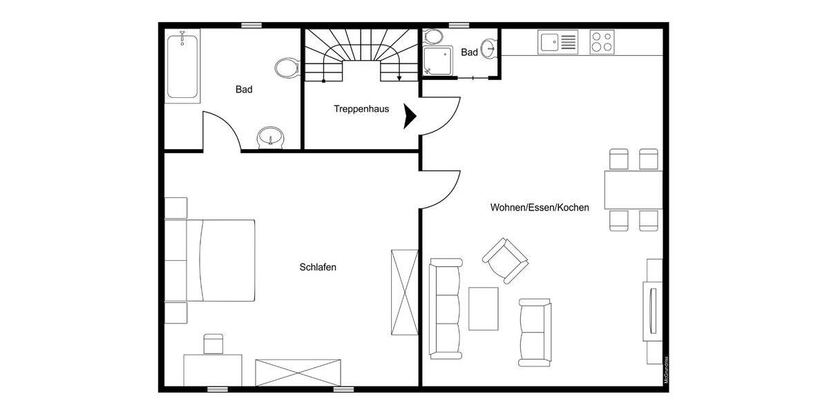 Dachgeschoßwohnung Attendorn - 2 Zimmer, 90 m&sup2;, 750&euro; | Angebot:26339516