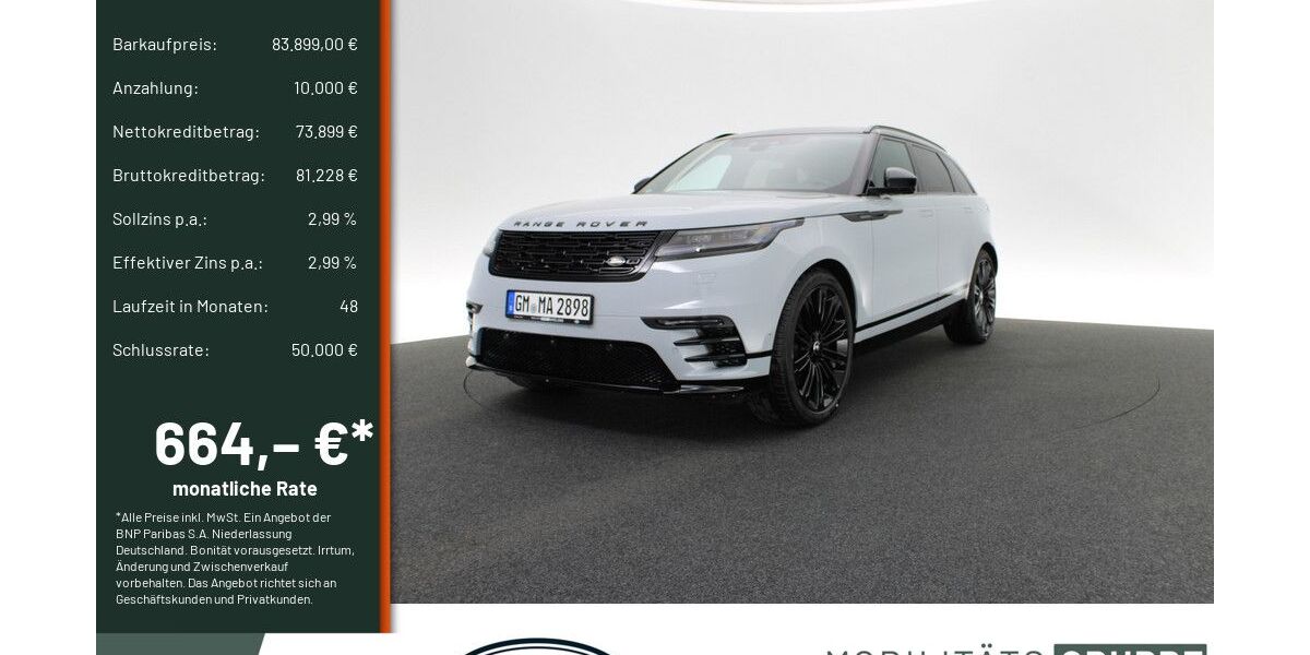 Land Rover Range Rover Velar 1.900 km 83.899 &euro; Engelskirchen 51766