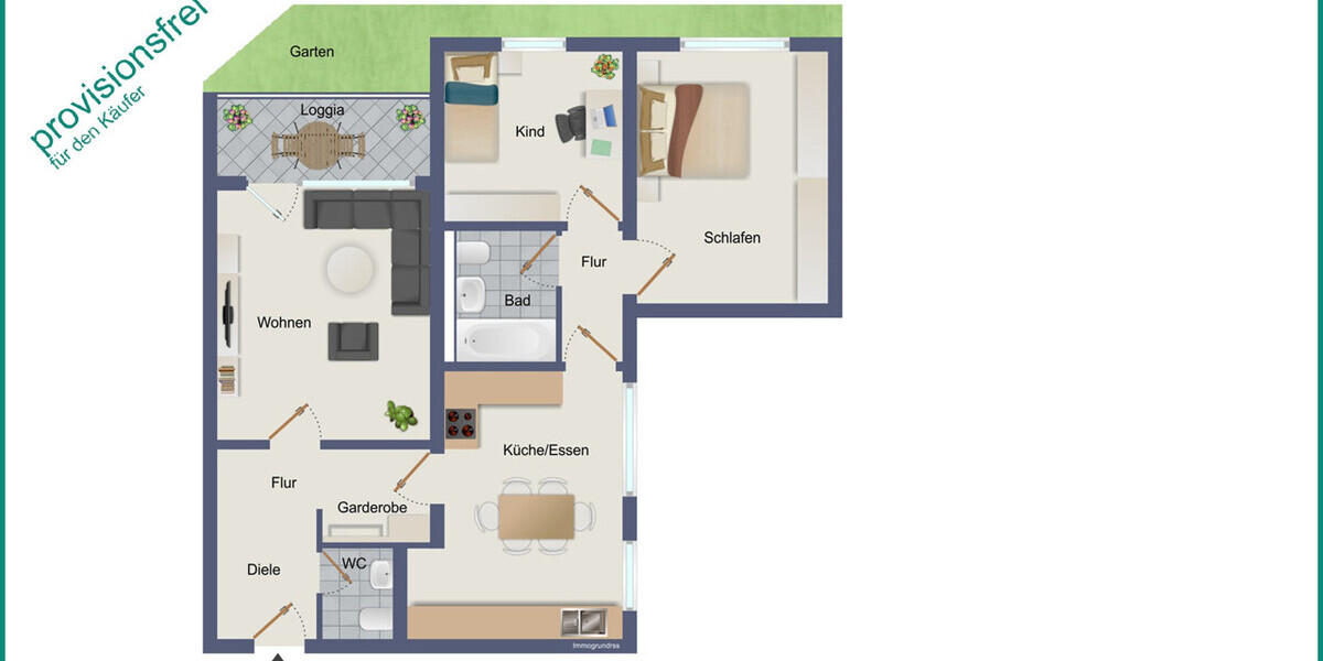 HÜBSCHE 3-ZIMMER-EIGENTUMSWOHNUNG MIT TOLLEM ZUSCHNITT UND BALKON IN RADEVORMWALD - Etagenwohnung Radevormwald | Angebot:26645710