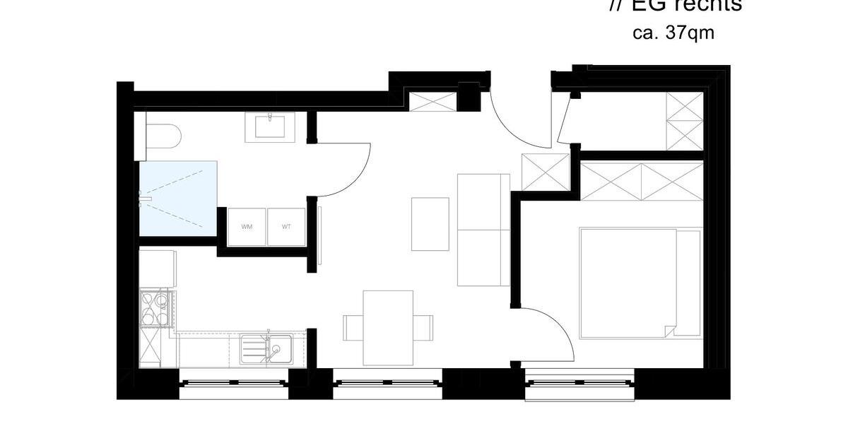 Etagenwohnung Olpe - 2 Zimmer, 37 m&sup2;, 511&euro; | Angebot:26148536