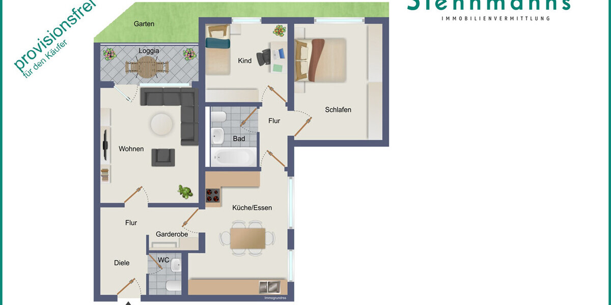HÜBSCHE 3-ZIMMER-EIGENTUMSWOHNUNG MIT TOLLEM ZUSCHNITT UND BALKON IN RADEVORMWALD, PROVISIONSFREI! - Etagenwohnung Radevormwald | Angebot:26645710
