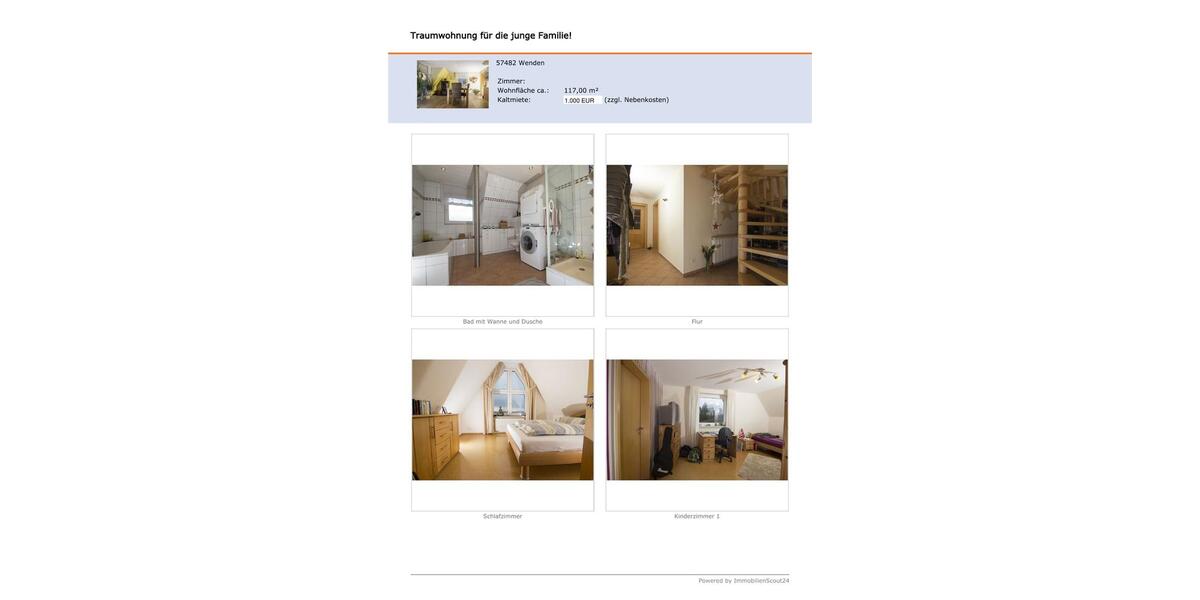 Dachgeschoßwohnung Wenden - 5 Zimmer, 119 m&sup2;, 1.000&euro; | Angebot:27593446