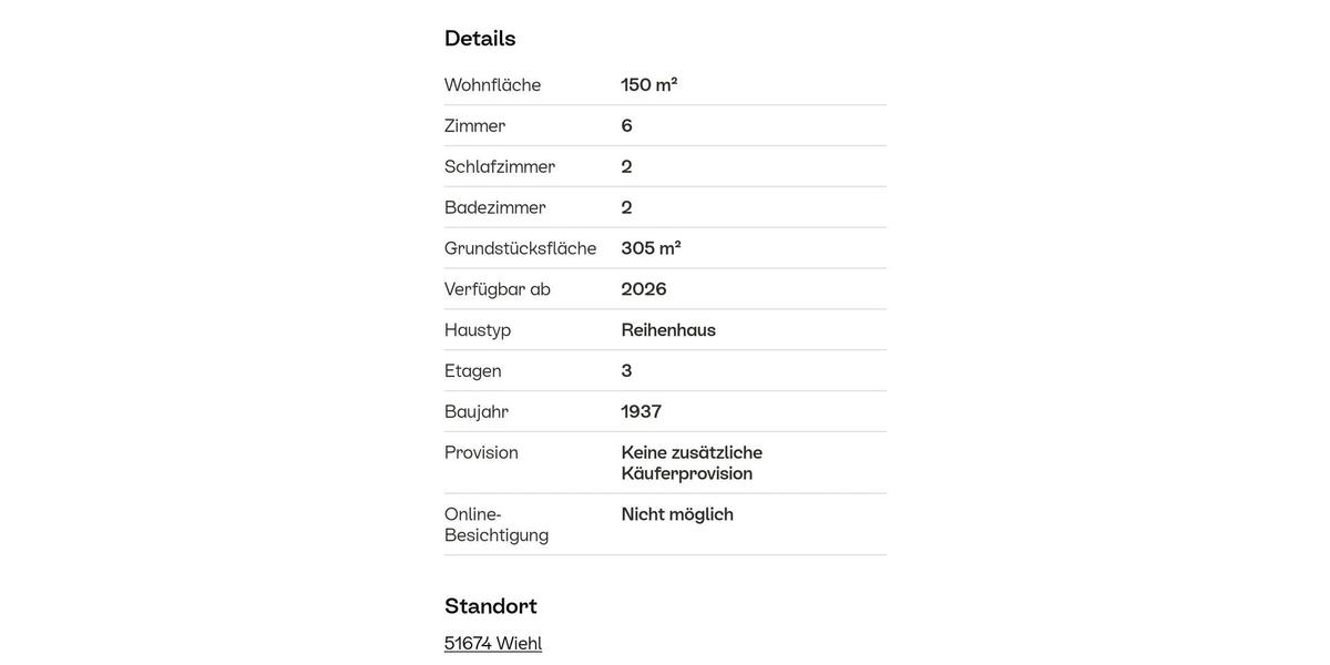 Reihenhaus Wiehl - 6 Zimmer, 150 m&sup2;, 180.000&euro; | Angebot:25882599