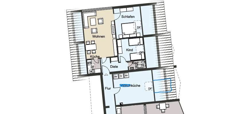3 Zimmer, Küche, Dusch-Bad - Dachgeschoßwohnung Lüdenscheid Brügge | Angebot:27120087