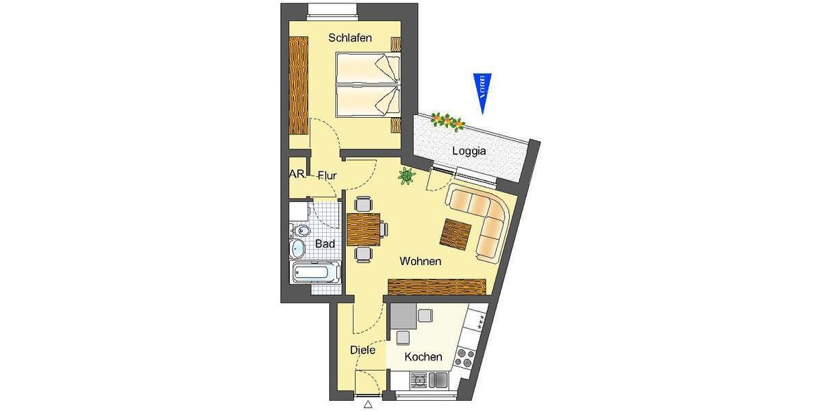 Etagenwohnung Lüdenscheid Staberg - 2 Zimmer, 51 m&sup2;, 340&euro; | Angebot:26677441