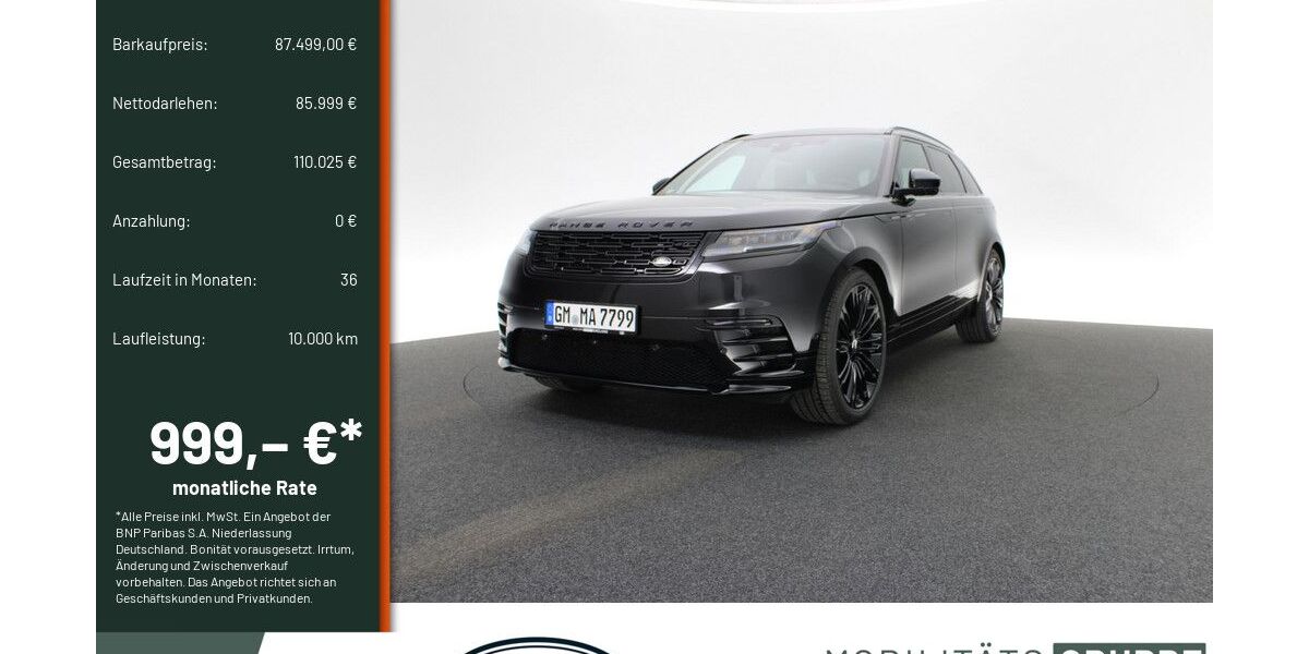 Land Rover Range Rover Velar 13.000 km 86.799 &euro; Engelskirchen 51766