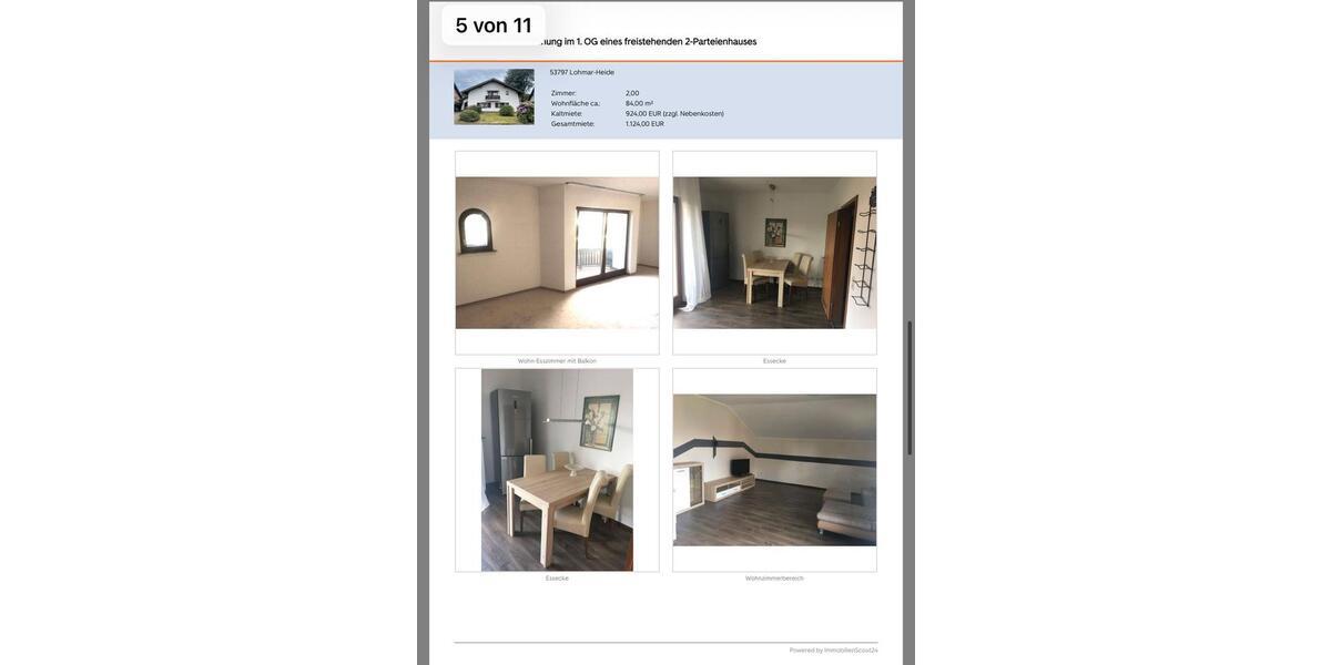 Etagenwohnung Neunkirchen-Seelscheid Seelscheid - 2 Zimmer, 84 m&sup2;, 924&euro; | Angebot:25907472